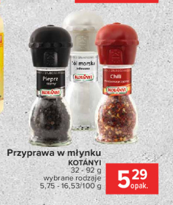 Pieprz czarny w młynku Kotanyi promocja