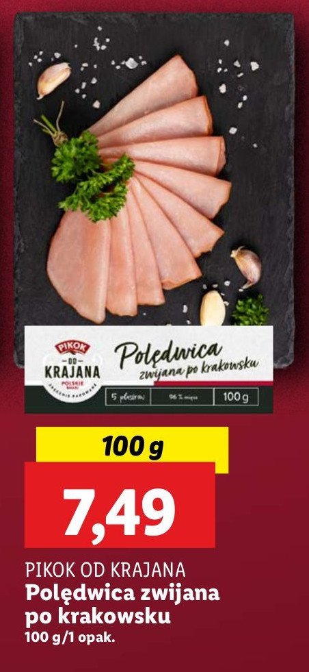 Polędwica zwijana po krakowsku Pikok od krajana promocja w Lidl