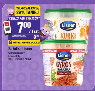Sałatka Lisner różne rodzaje Lisner 500 g promocja w POLOmarket