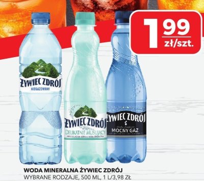 Woda mineralna Żywiec Zdrój różne rodzaje 500 ml promocja w Top Market