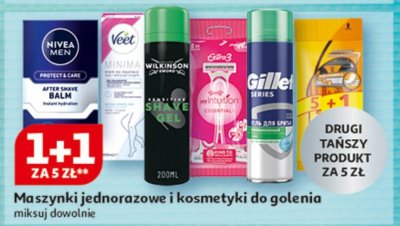 Maszynki jednorazowe i kosmetyki do golenia Nivea, Veet, Wilkinson, Gillette, BIC promocja w Auchan