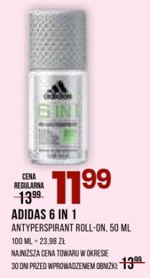 Dezodorant roll-on ADIDAS 6 IN 1 promocja w Drogerie Natura