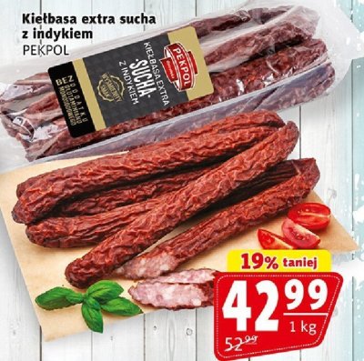 Kiełbasa extra sucha z indykiem PEKPOL promocja w Prim Market