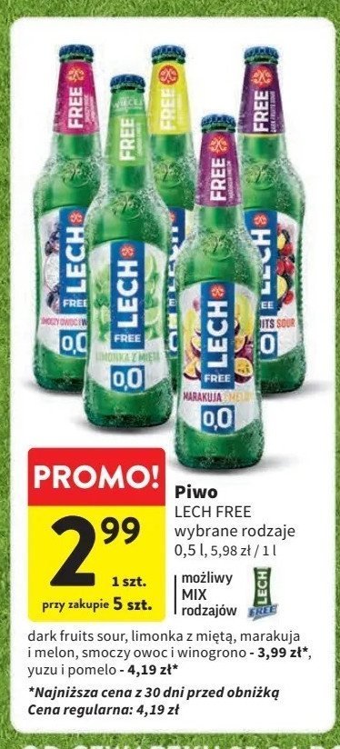 Piwo Lech free yuzu i pomelo promocja w Intermarche