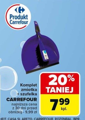 Komplet zmiotka + szufelka CARREFOUR najniższa cena z 30 dni przed obniżką - 9,99 zł promocja w Carrefour Market