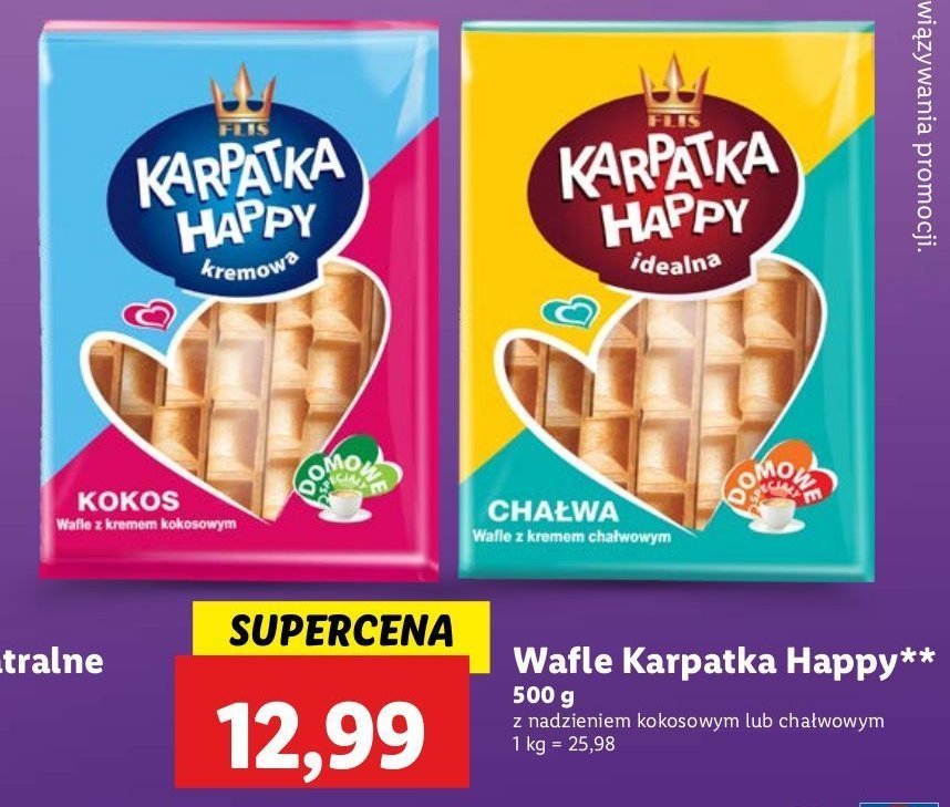 Wafelki kokosowe Karpatka happy promocja
