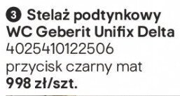 Stelaż podtynkowy WC Geberit Unifix Delta promocja w Castorama