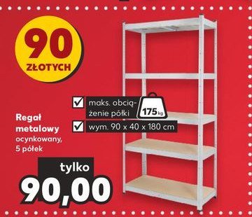 Regał metalowy 90 x 40 x 180 cm promocja