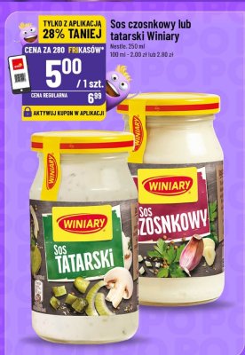 Sos czosnkowy lub tatarski Winiary promocja w POLOmarket