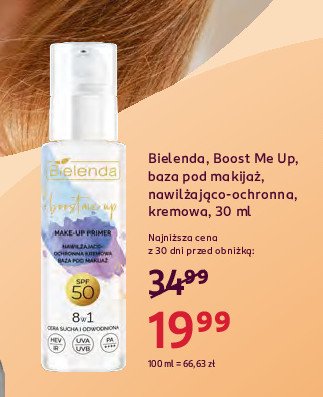 Baza pod makijaż nawilżająco-ochronna Bielenda boost me up promocja