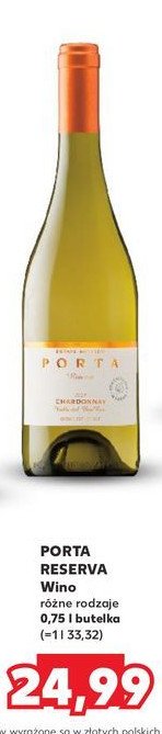 Wino wytrawne Porta reserva chardonnay promocja