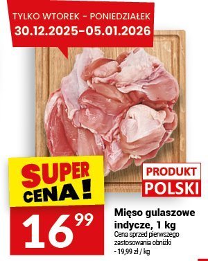 Mięso gulaszowe indycze, 1 kg promocja w Twój Market