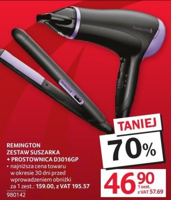 Zestaw suszarka + prostownica D4611GP REMINGTON promocja w Selgros