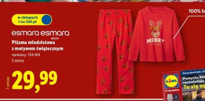 Piżama młodzieżowa z motywem świątecznym promocja w Lidl