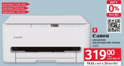 Urządzenie wielofunkcyjne Canon TS6550I promocja w Selgros