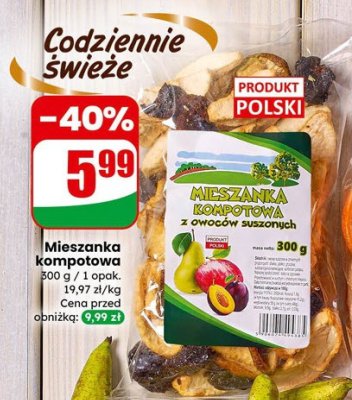 Mieszanka kompotowa z owoców suszonych promocja w Dino