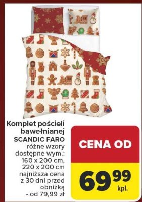 Komplet pościeli bawełnianej SCANDIC FARO różne wzory dostępne wym.: 160 x 200 cm, 220 x 200 cm najniższa cena z 30 dni przed obniżką - od 79,99 zł promocja w Carrefour