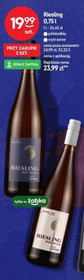 Wino Riesling półsłodkie/wytrawne 0,75l promocja w Żabka