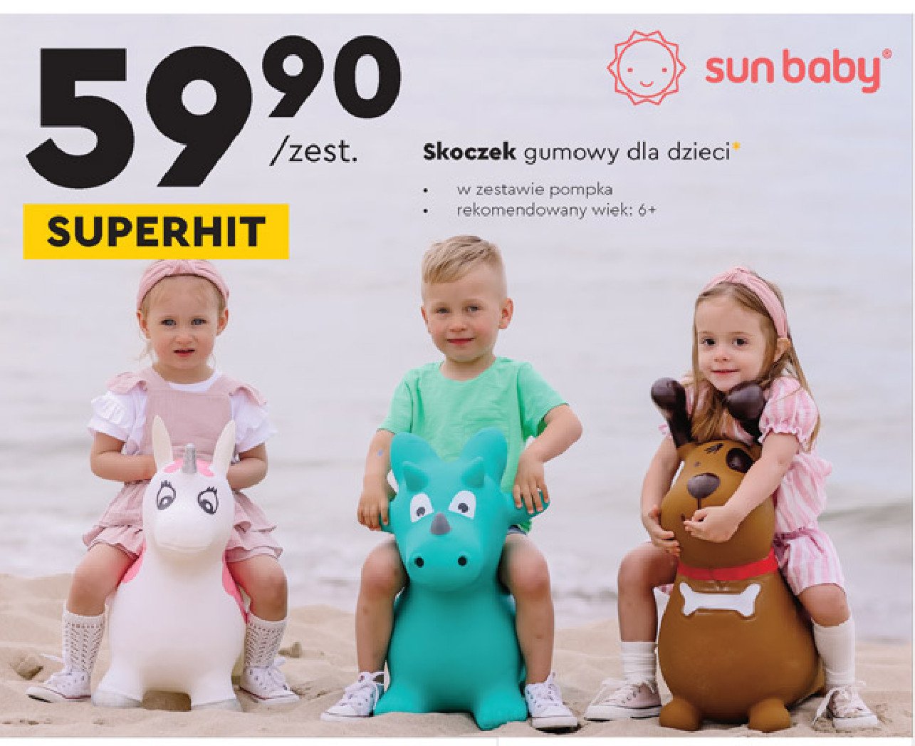 Skoczek gumowy dla dzieci Sun baby promocja
