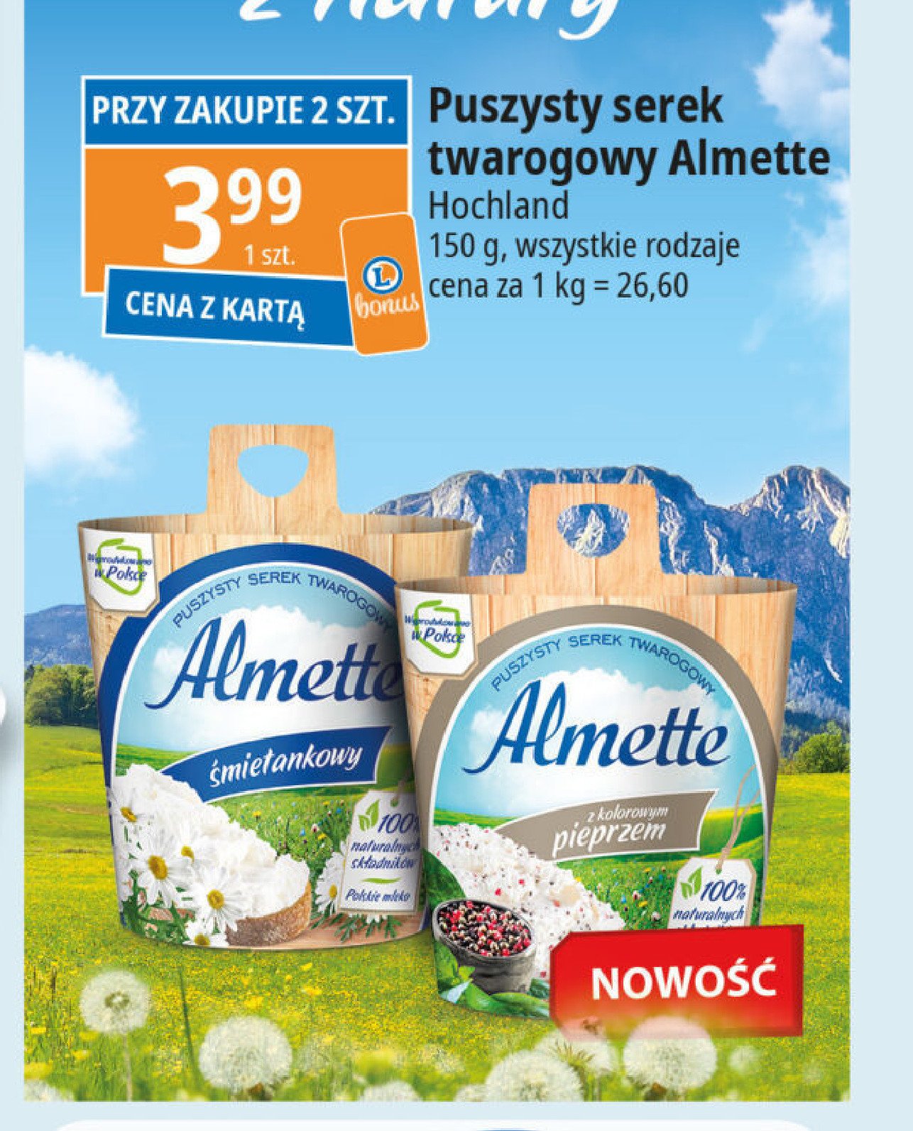 Serek z kolorowym pieprzem Hochland almette promocja