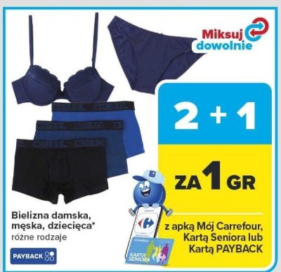 Bielizna damska, męska, dziecięca promocja w Carrefour Market