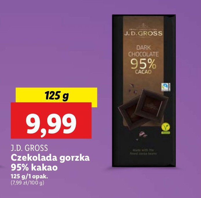 Czekolada gorzka 95% J.d.gross promocja