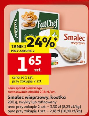 Smalec wieprzowy kostka zwykły lub rafinowany FatChef promocja w Auchan