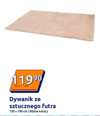 Dywanik ze sztucznego futra 130x190 cm promocja w Action