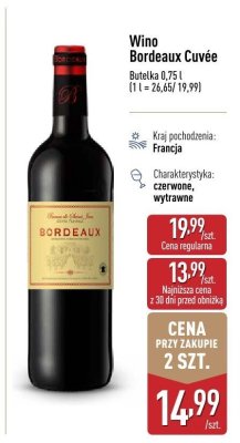 Wino Bordeaux Cuvée promocja w Aldi