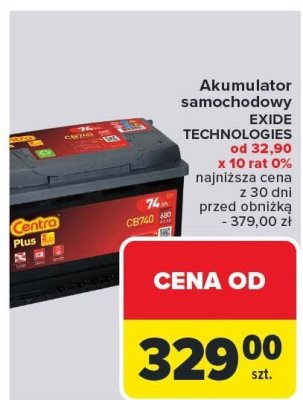 Akumulator samochodowy Exide Technologies promocja w Carrefour