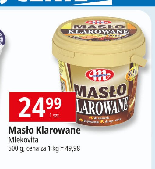 Masło klarowane Mlekovita masło klarowane promocja w Leclerc