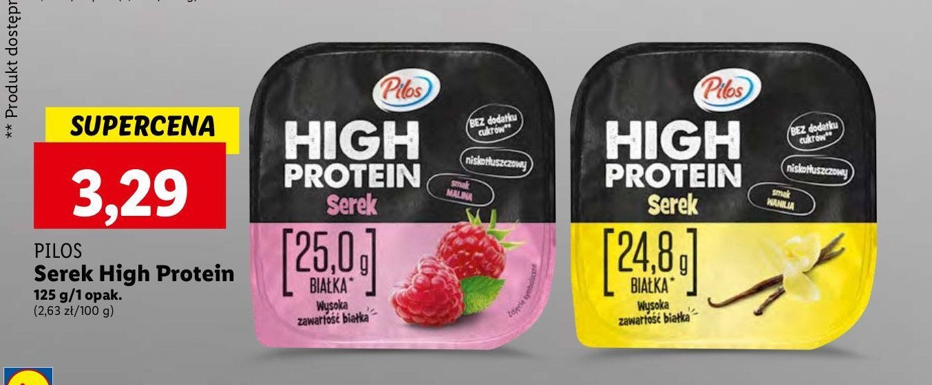 Serek malinowy PILOS HIGH PROTEIN promocja