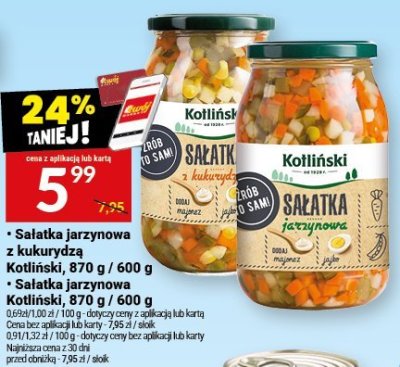 Sałatka jarzynowa z kukurydzą Kotliński promocja w Twój Market