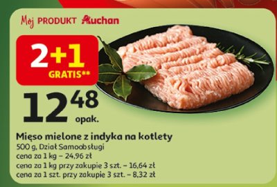 Mięso mielone z indyka na kotlety Auchan promocja