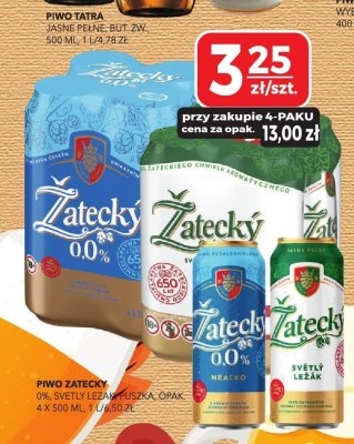 Piwo Żatecky 0%, światły ležak promocja w Top Market