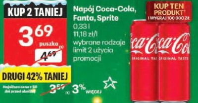 Napój Coca-Cola, Fanta, Sprite wybrane rodzaje promocja w Delikatesy Centrum