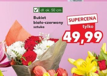 Bukiet biało - czerwony promocja w Kaufland
