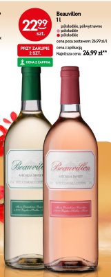 Wino Beauvillon Medium Sweet półsłodkie białe 1 l promocja w Żabka