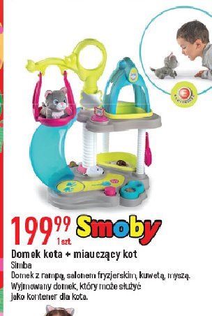 Dwupoziomowy domek dla kota z wydaj膮cym d藕wi臋kiem kota Smoby promocja