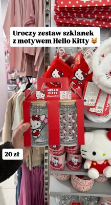 Zestaw szklanek z motywem Hello Kitty promocja w Pepco