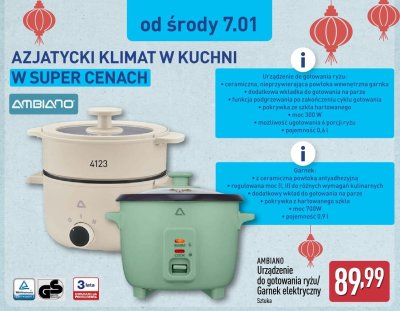 Urządzenie do gotowania ryżu/Garnek elektryczny sztuka promocja w Aldi