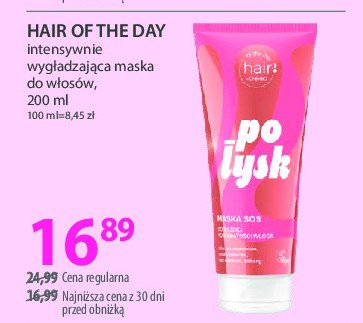 Maska do włosów połysk ONLY BIO HAIR OF THE DAY Onlybio promocja w Hebe