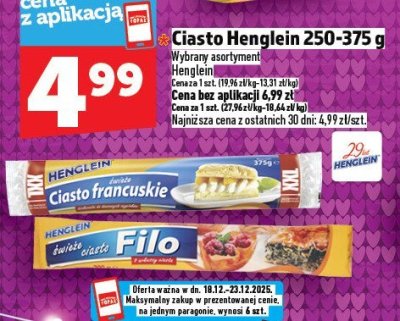 Ciasto Henglein 250-375g promocja w TOPAZ