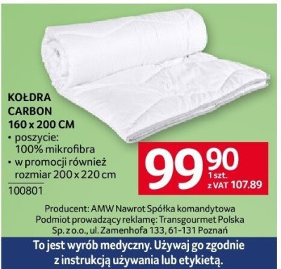 Kołdra carbon promocja w Selgros