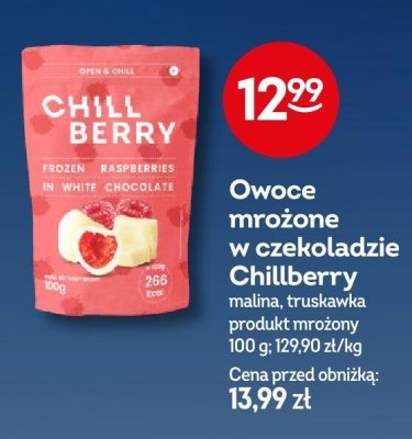 Owoce mrożone w czekoladzie Chillberry malina, truskawka promocja w Żabka