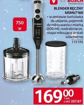 Blender BOSCH BLENDER RĘCZNY MSM67160 promocja w Selgros