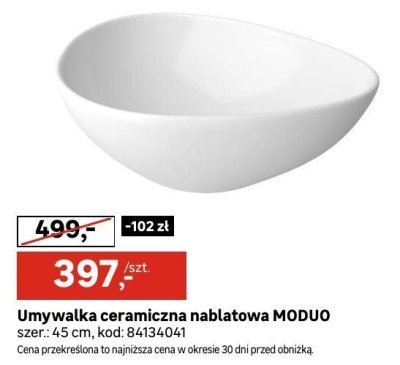 Umywalka ceramiczna nablatowa MODUO Cersanit promocja w Leroy Merlin