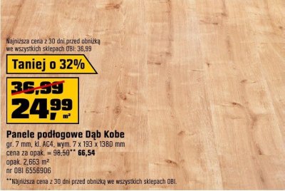 Panele podłogowe Dąb Kobe promocja w OBI