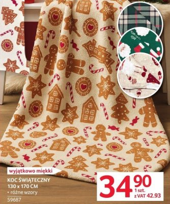 Koc świąteczny 130x170 cm różne wzory promocja w Selgros