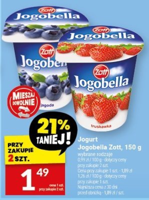 Jogurt Jogobella Zott, 150 g promocja w Twój Market